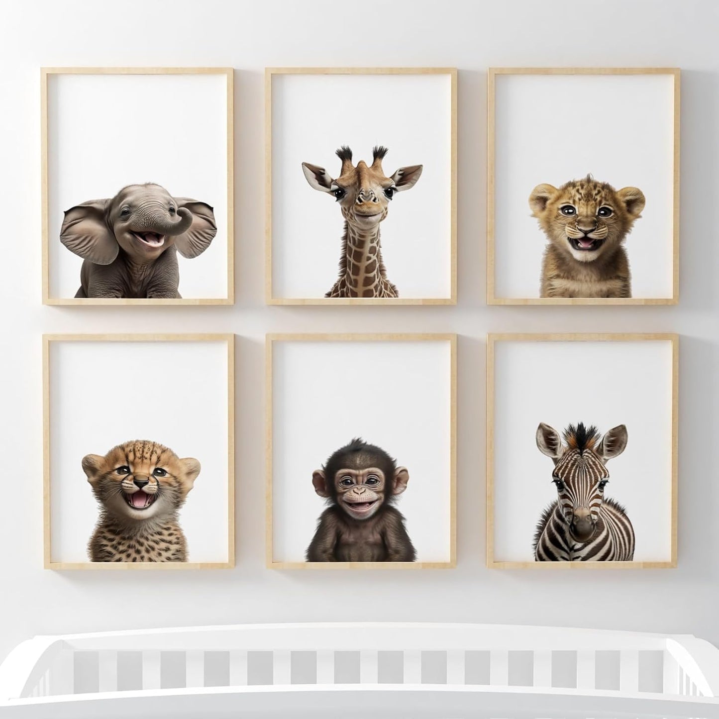 Super Cute Safari Animals - Set of 6 - Pompom Prints