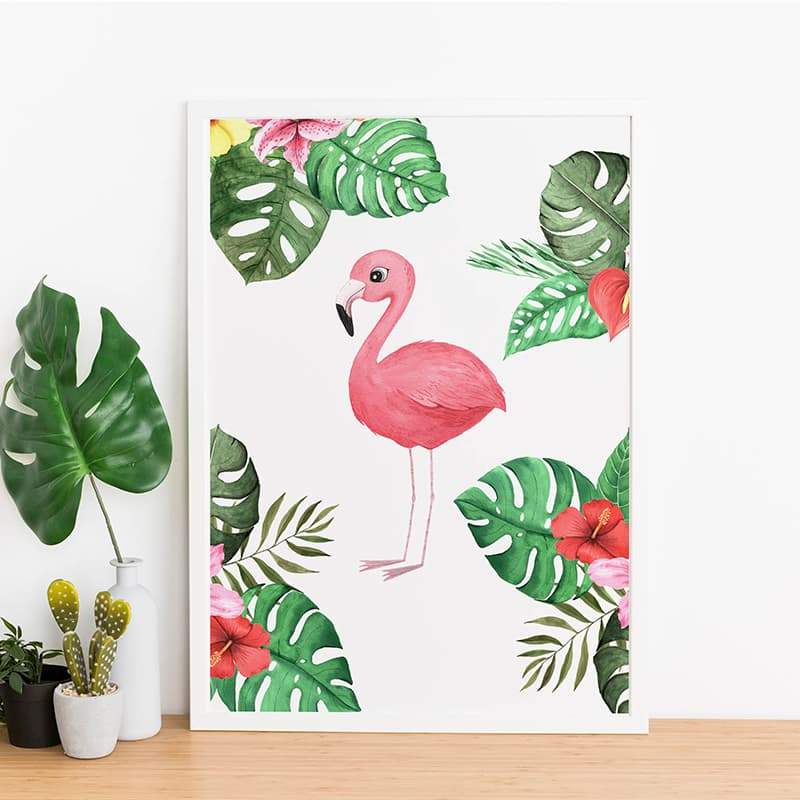 Animal Safari Babies - Flamingo - Pompom Prints