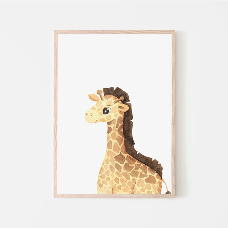 Animal Safari Babies - Giraffe - Pompom Prints