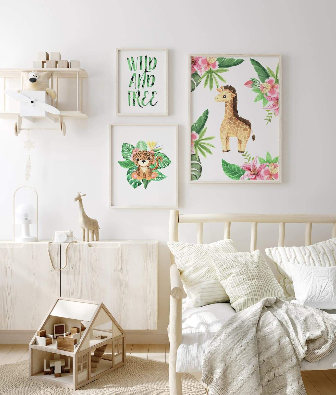 Animal Safari Babies - Giraffe - Pompom Prints