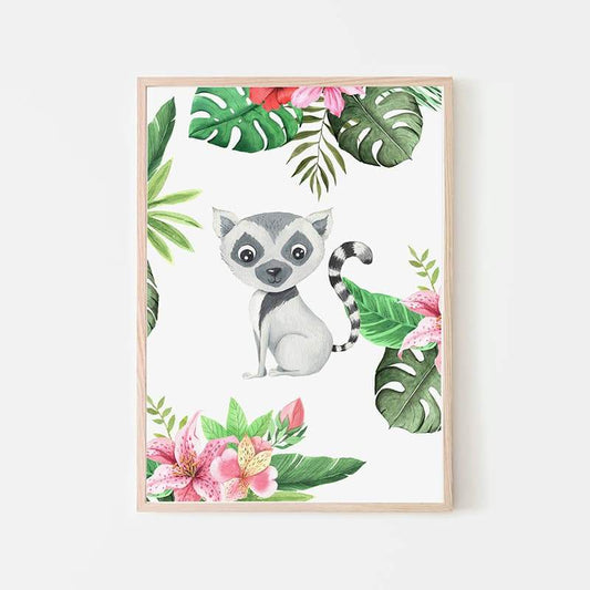 Animal Safari Babies - Lemur - Pompom Prints