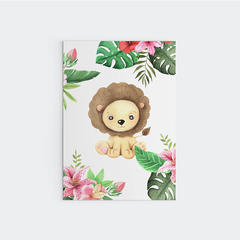Animal Safari Babies - Lion - Pompom Prints