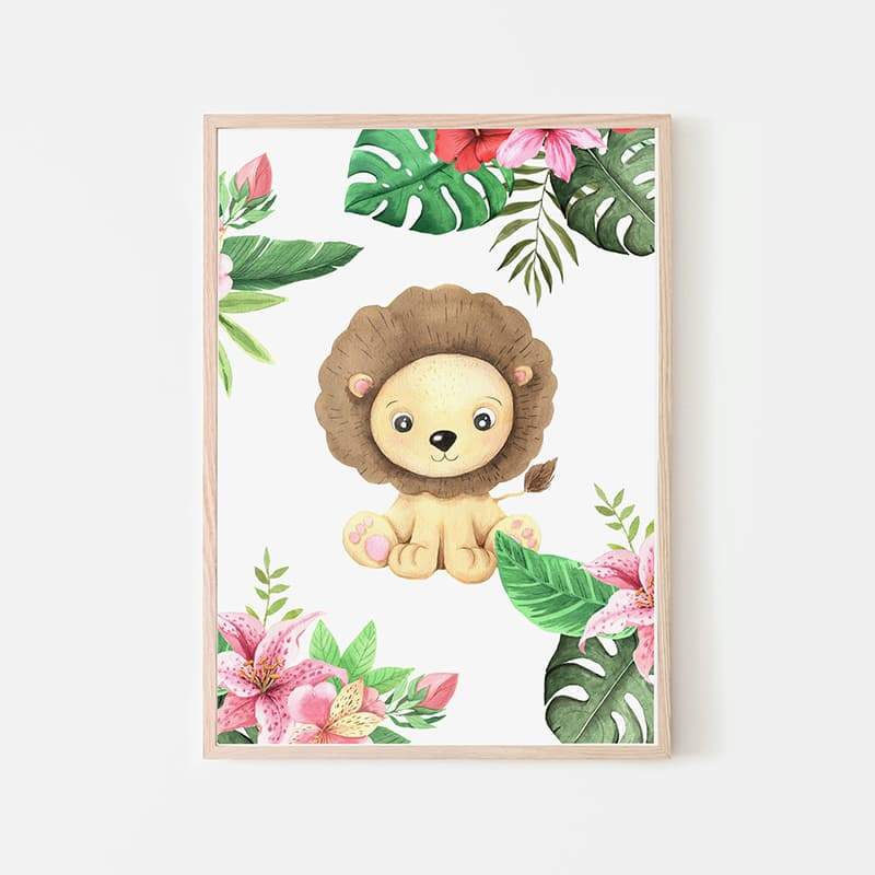 Animal Safari Babies - Lion - Pompom Prints