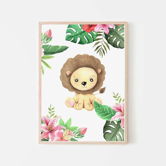 Animal Safari Babies - Lion - Pompom Prints