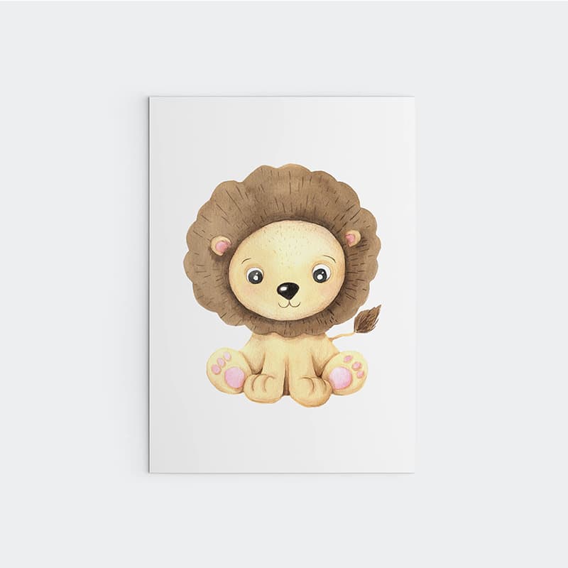 Animal Safari Babies - Lion - Pompom Prints