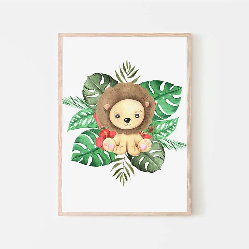 Animal Safari Babies - Lion - Pompom Prints