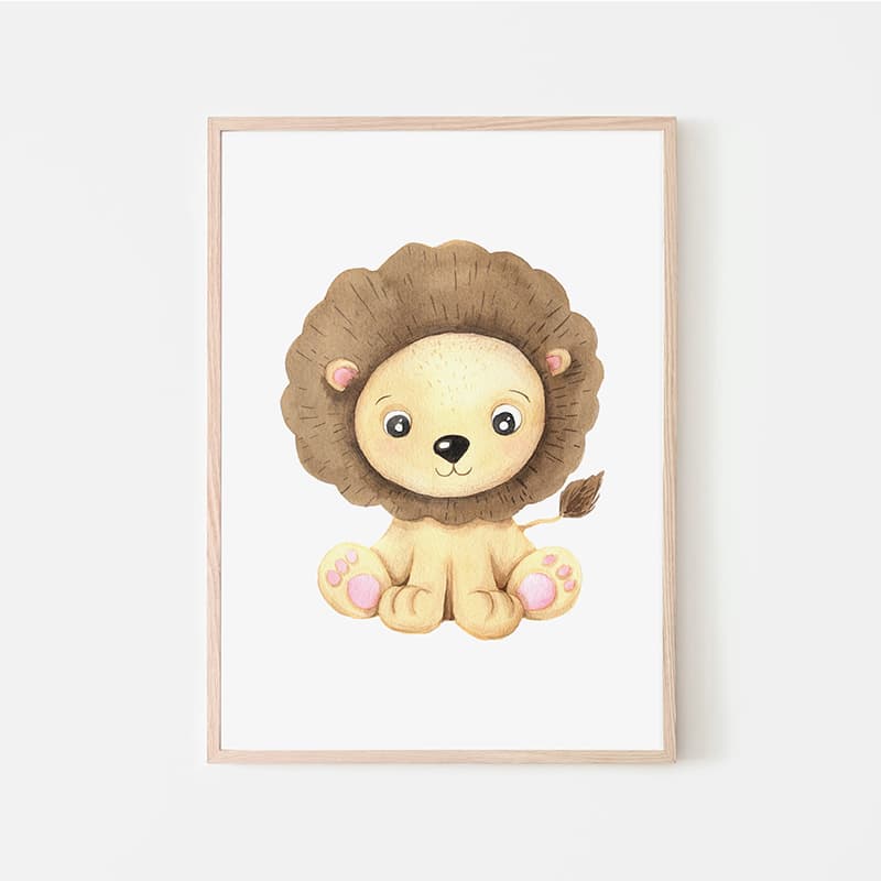 Animal Safari Babies - Lion - Pompom Prints