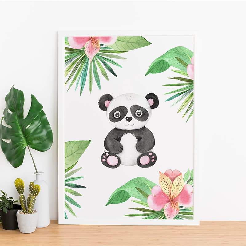 Animal Safari Babies - Panda - Pompom Prints