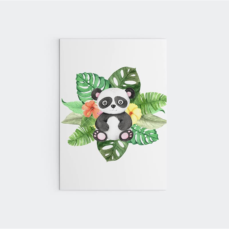 Animal Safari Babies - Panda - Pompom Prints
