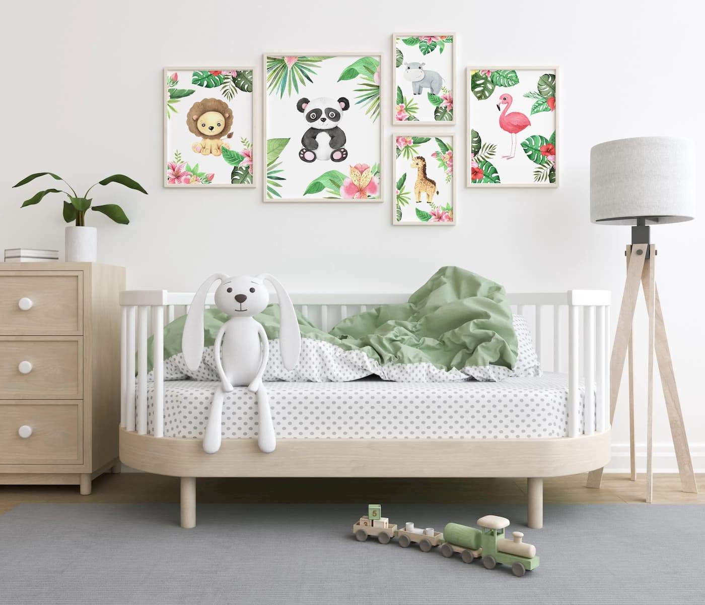 Animal Safari Babies - Panda - Pompom Prints