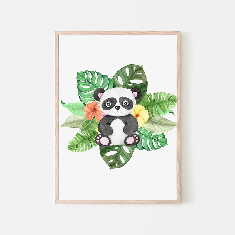 Animal Safari Babies - Panda - Pompom Prints