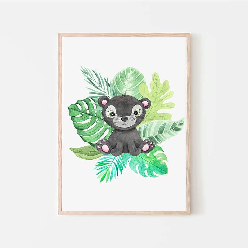 Animal Safari Babies - Panther - Pompom Prints