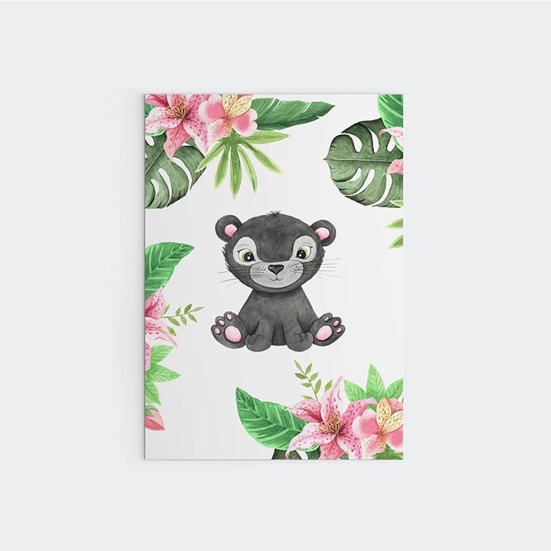 Animal Safari Babies - Panther - Pompom Prints