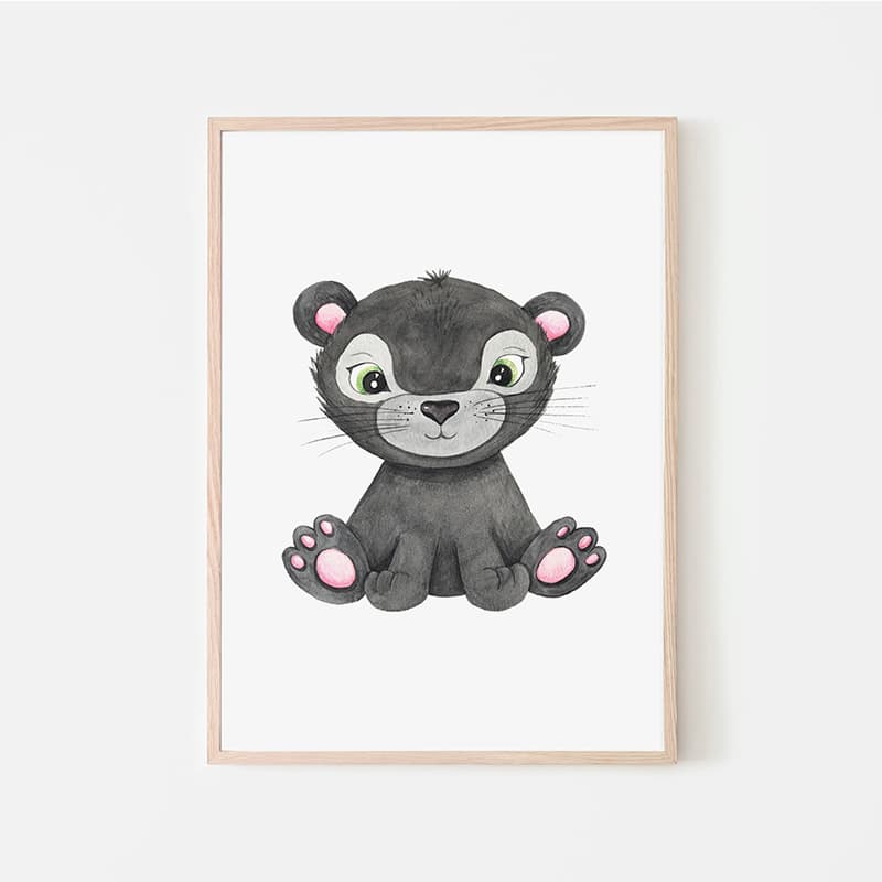 Animal Safari Babies - Panther - Pompom Prints