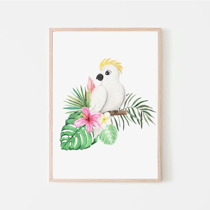 Animal Safari Babies - Parrot - Pompom Prints