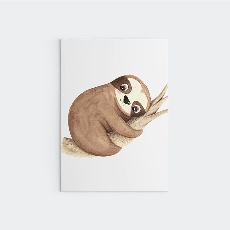 Animal Safari Babies - Sloth - Pompom Prints
