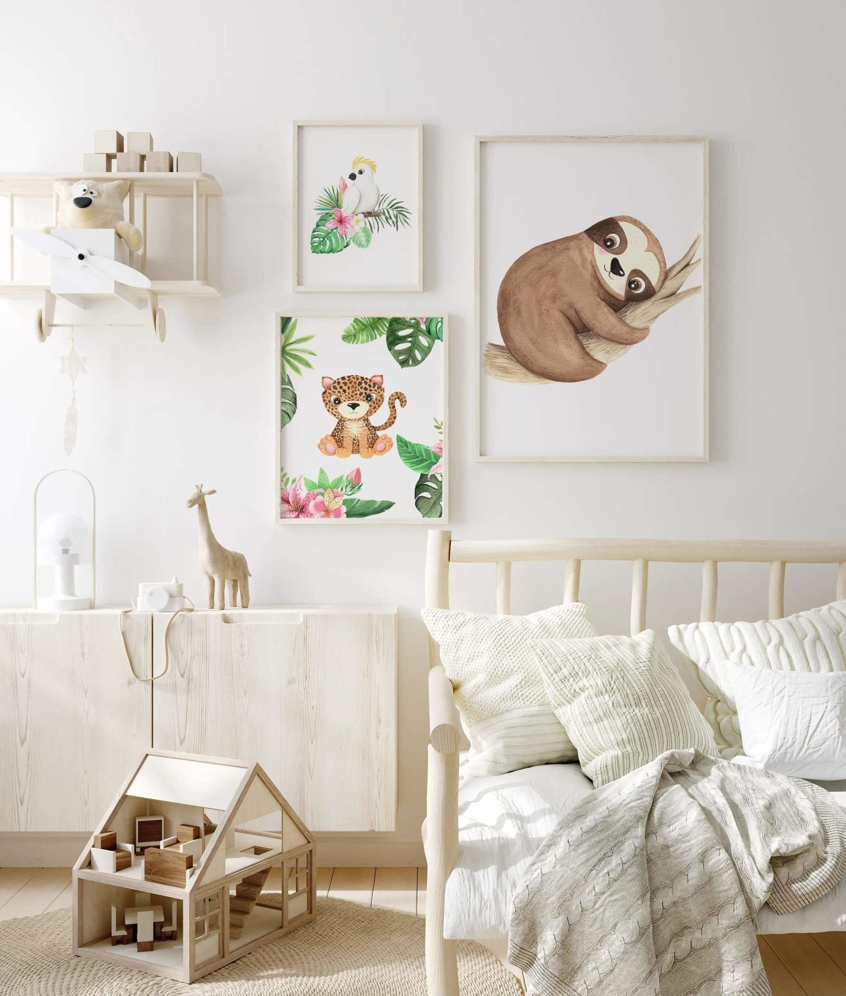 Animal Safari Babies - Sloth - Pompom Prints