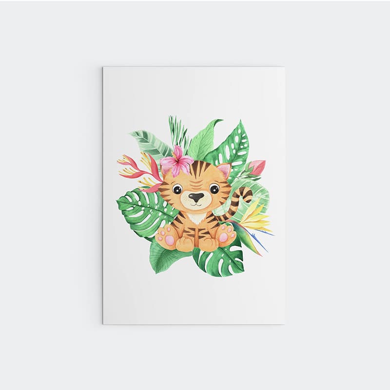 Animal Safari Babies - Tiger - Pompom Prints