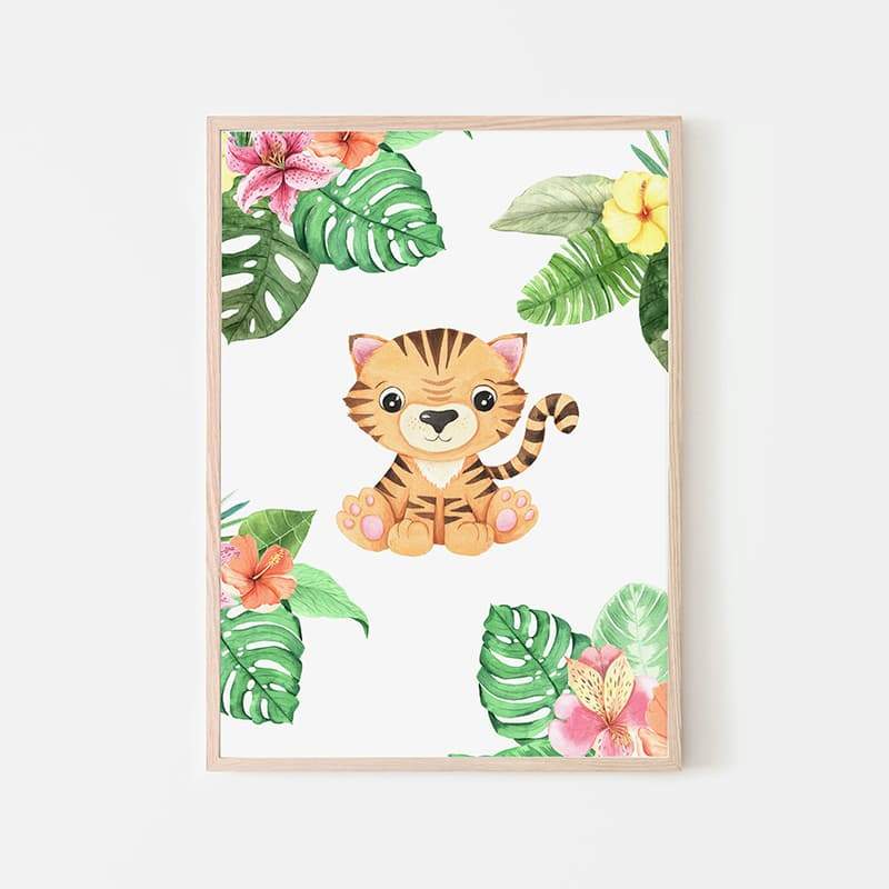Animal Safari Babies - Tiger - Pompom Prints