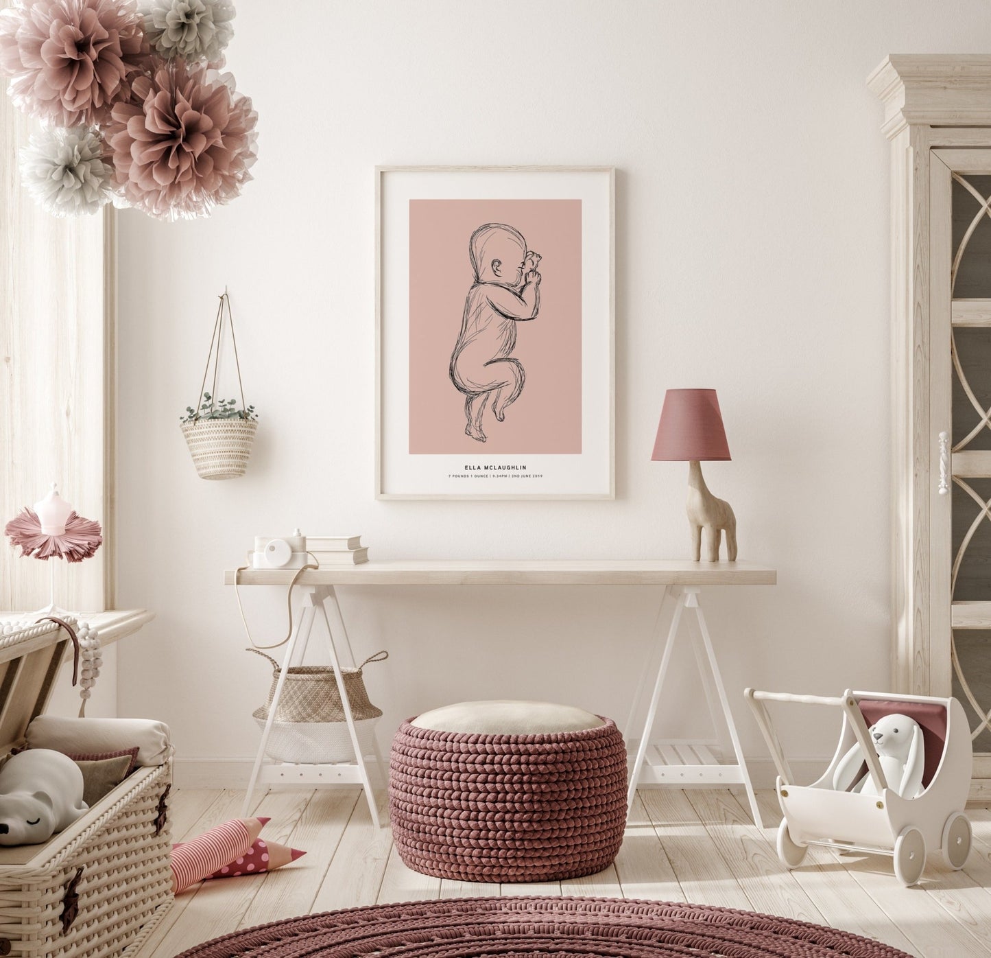 Birth Poster - Personalised Print - Pompom Prints