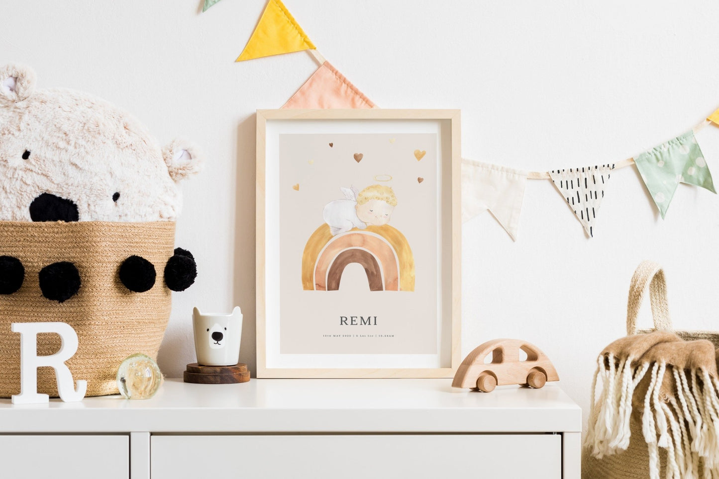 Boho Babies - Personalised Baby Print - Pompom Prints