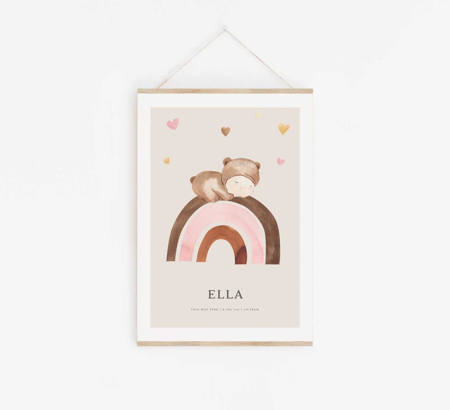 Boho Babies - Personalised Baby Print - Pompom Prints
