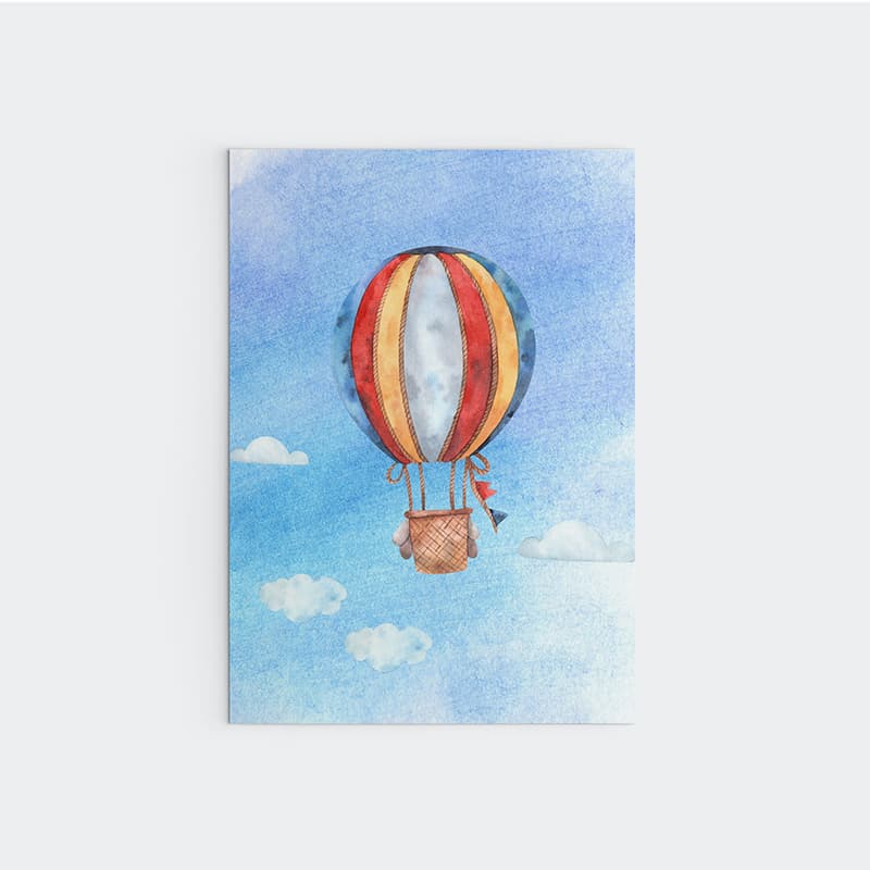 Boy Watercolour - Hot Air Baloon - Pompom Prints