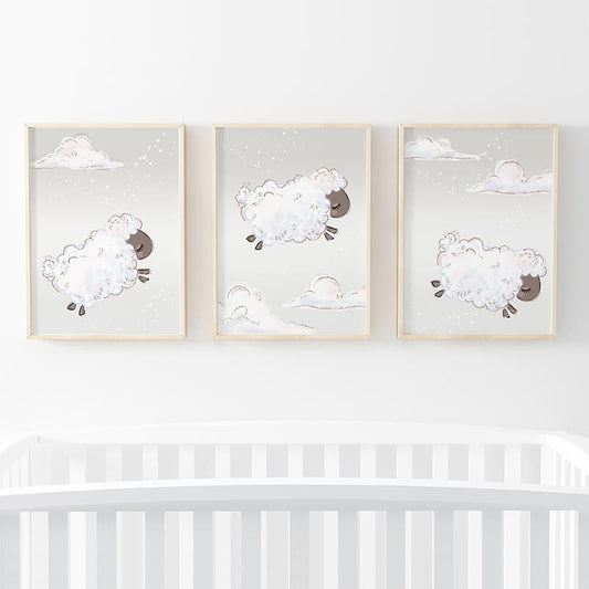 Counting Sheep - 3 Set Neutral - Pompom Prints