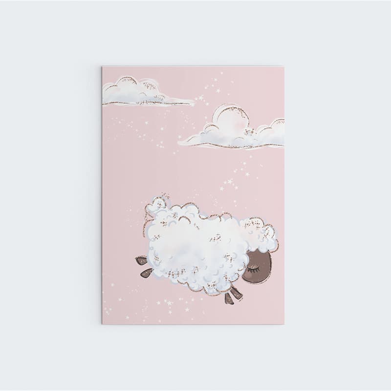 Counting Sheep - 3 Set Pink - Pompom Prints