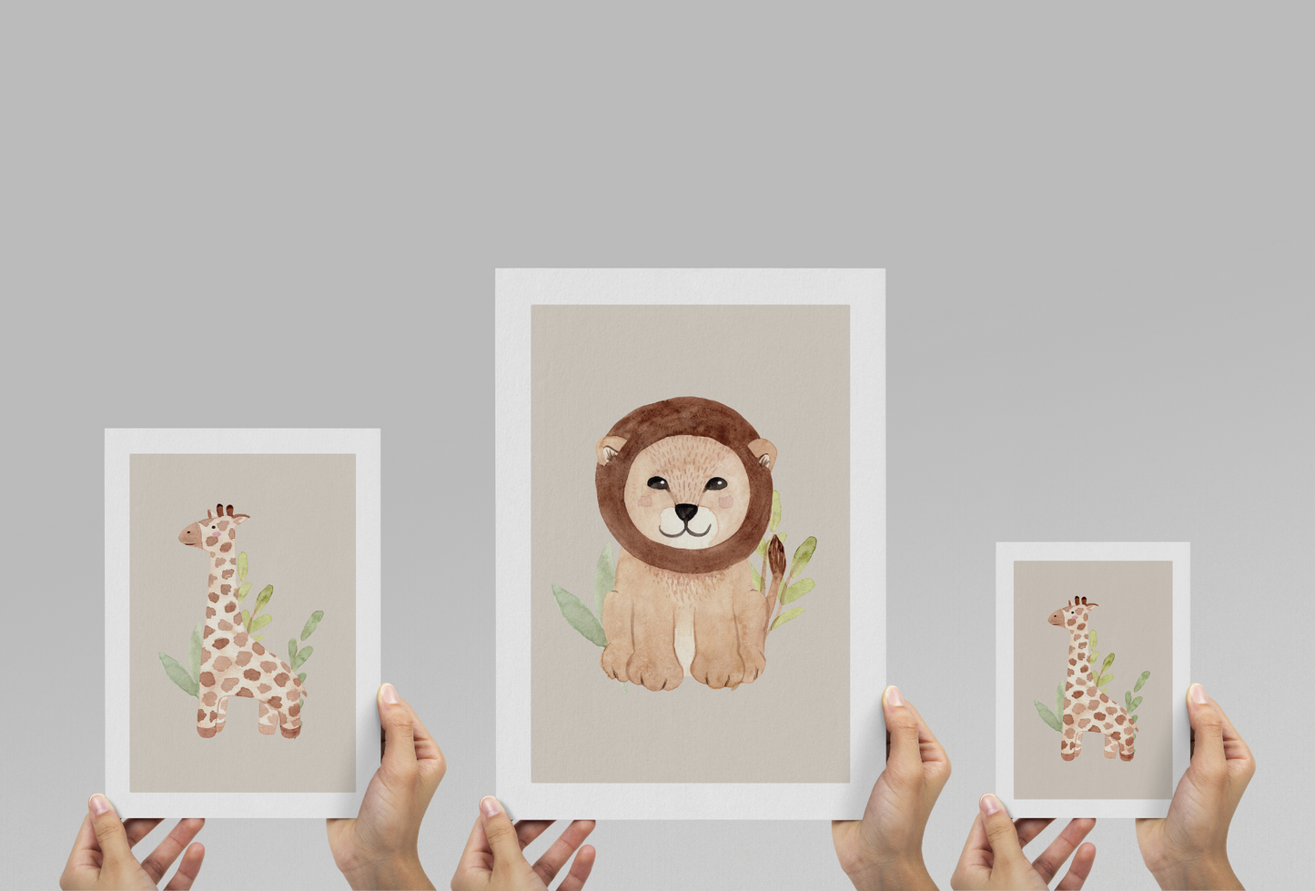 Jungle Scandi Lion and Giraffe - 2 set