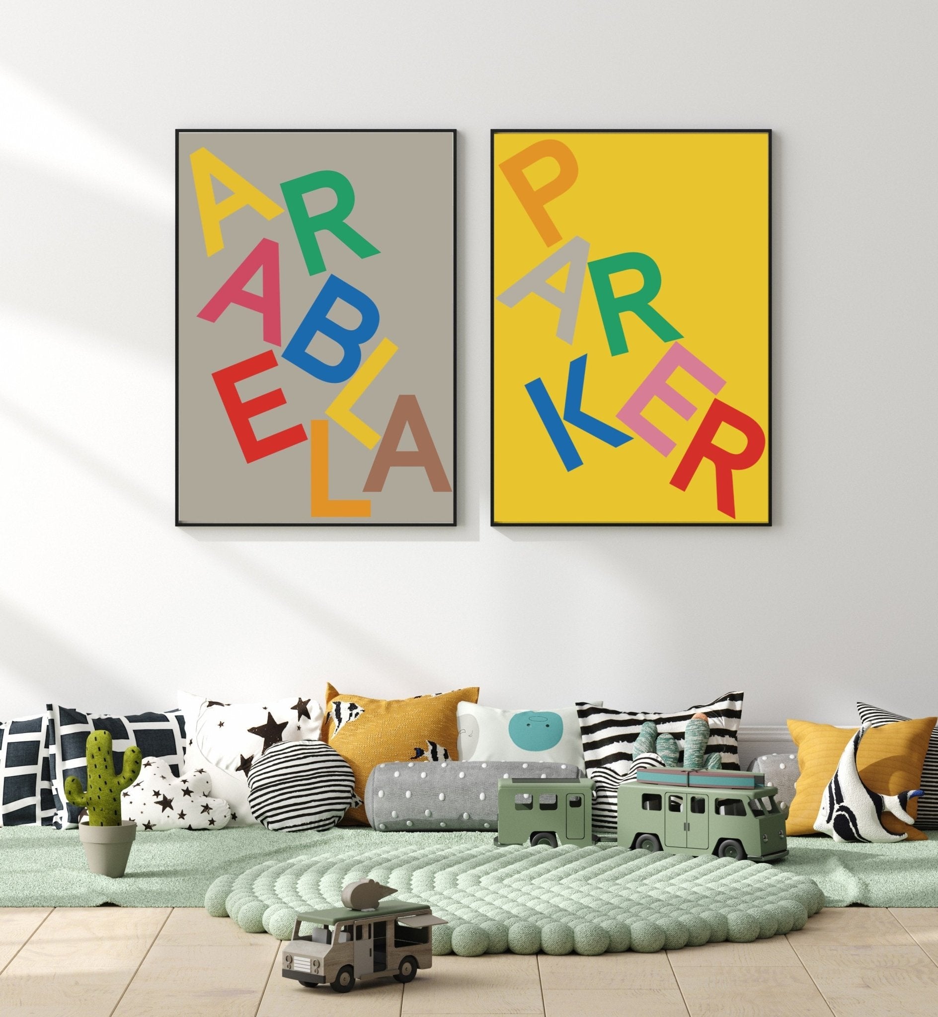 Falling Letters - Personalised Name Print - Pompom Prints