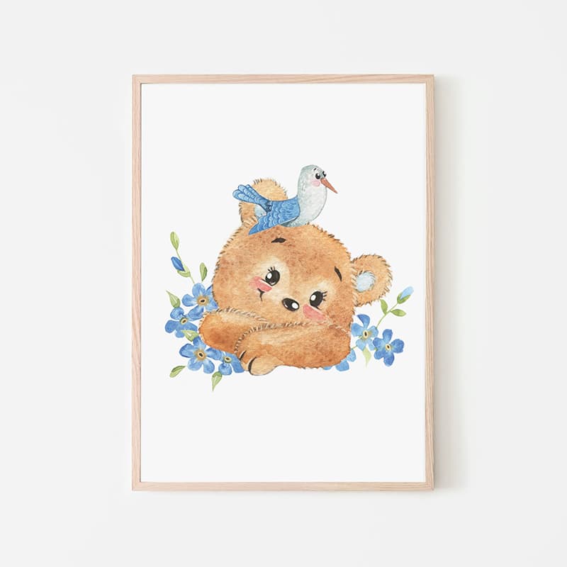 Hot Air Balloon Teddys - Bird Bear - Pompom Prints