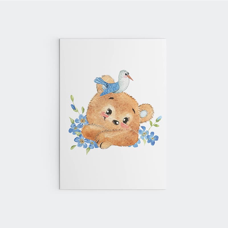 Hot Air Balloon Teddys - Bird Bear - Pompom Prints