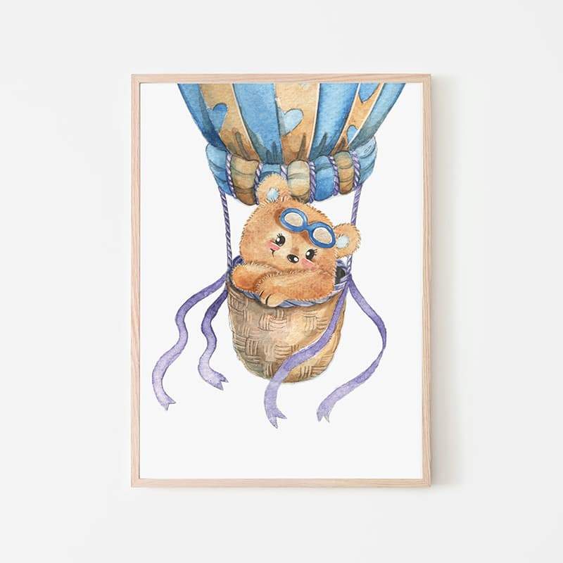 Hot Air Balloon Teddys - Flying Bear - Pompom Prints