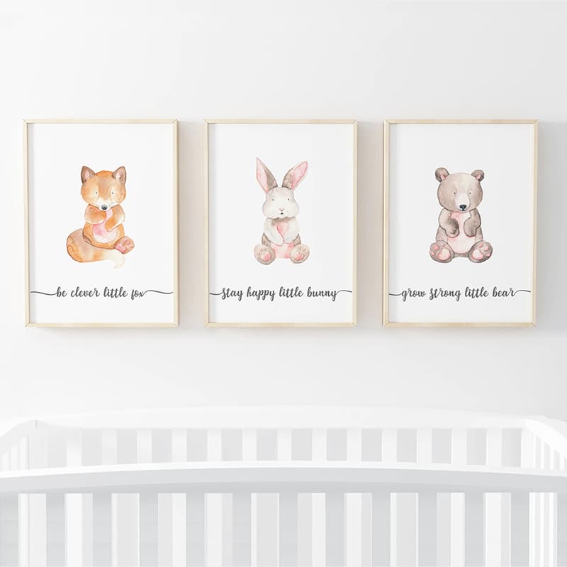 Little Woodland Animals - 3 Set - Pompom Prints