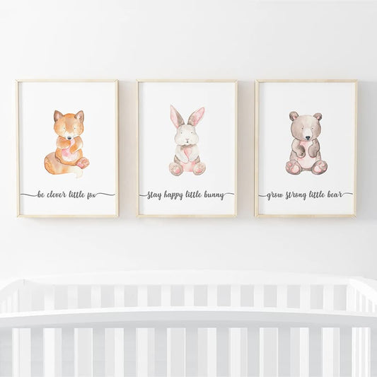 Little Woodland Animals - 3 Set - Pompom Prints