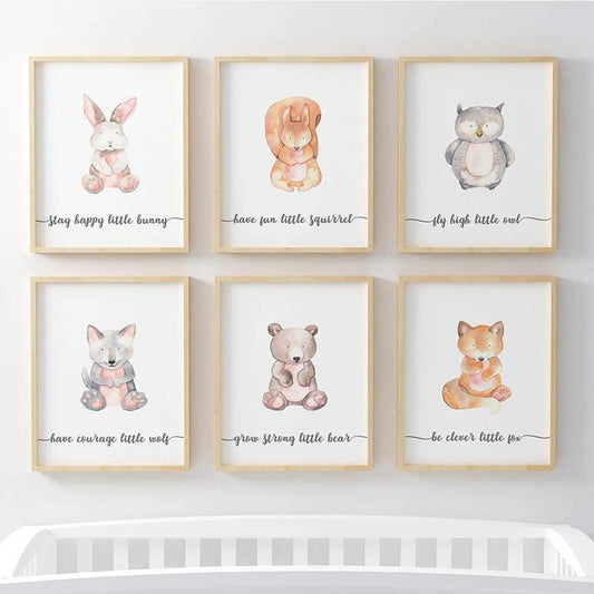 Little Woodland Animals - 6 Set - Pompom Prints
