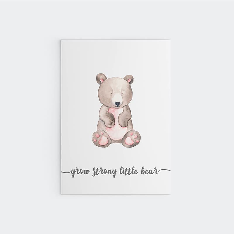 Little Woodland Animals - Bear - Pompom Prints