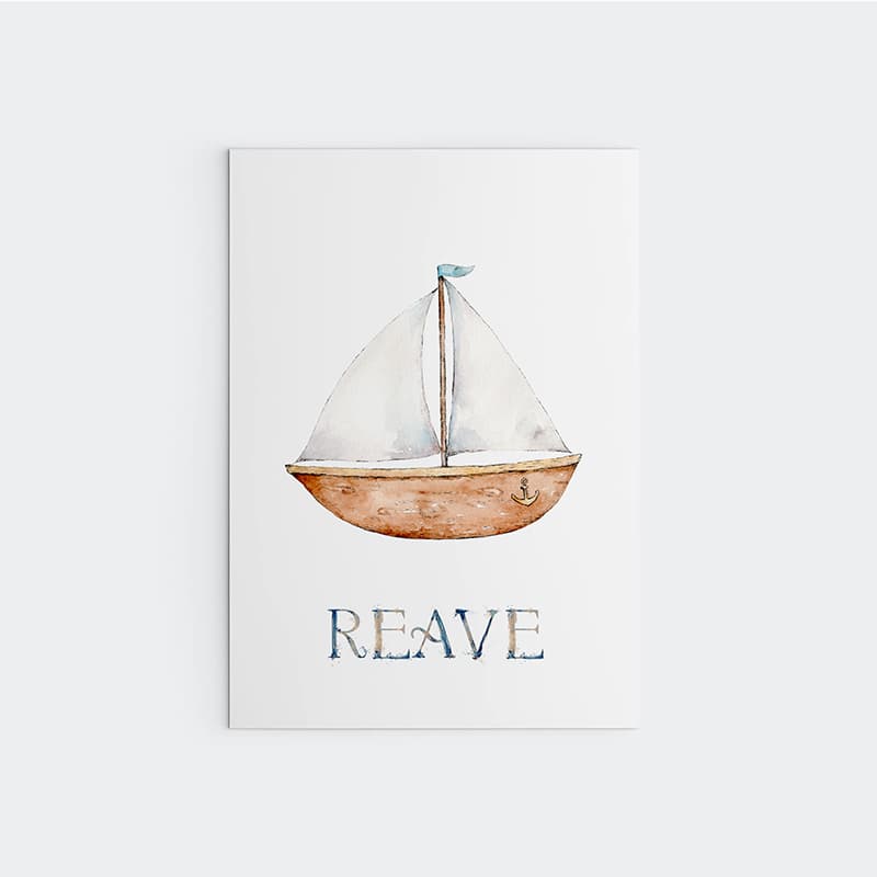 Nautical - Boat with custom name - Pompom Prints