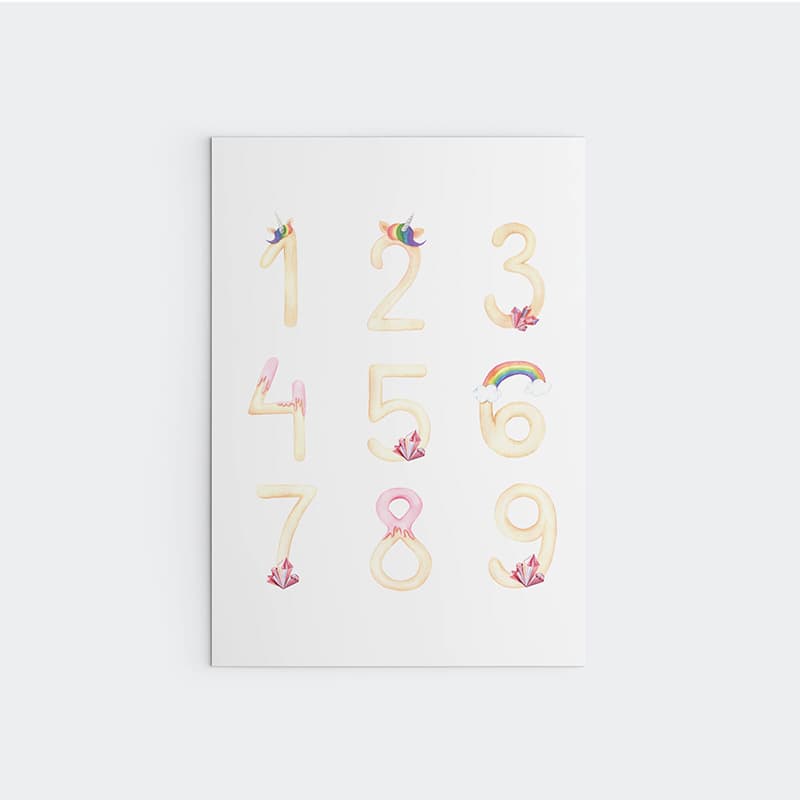 Numbers - Yellow - Pompom Prints