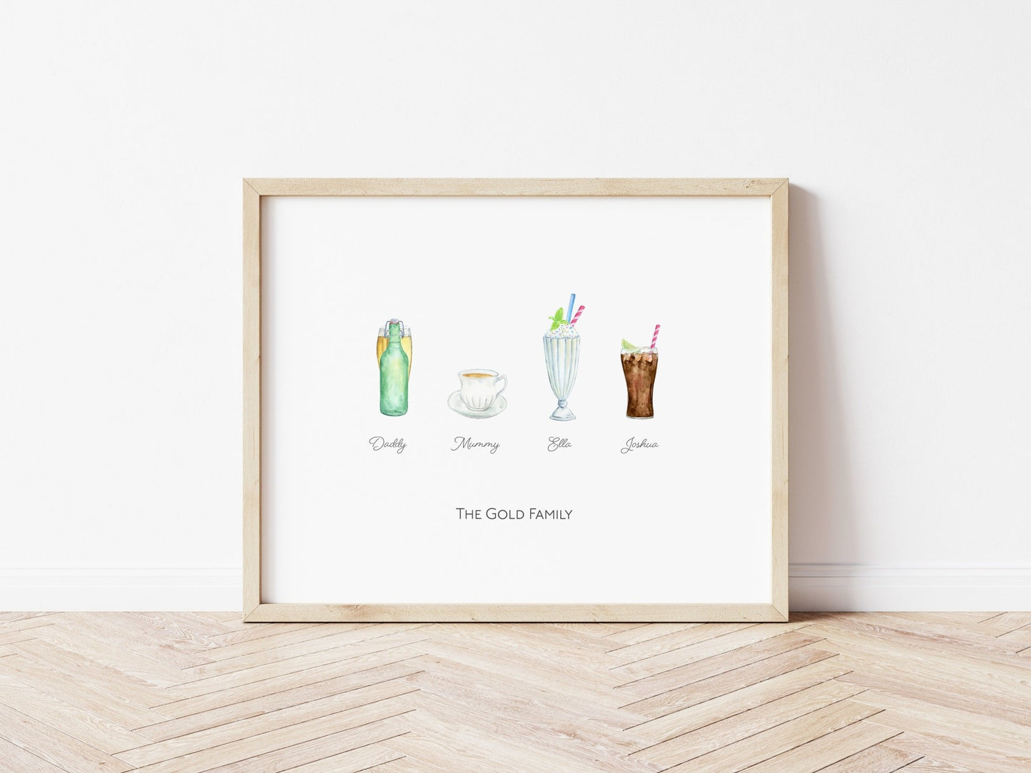 Personalised Family Drinks Print - Pompom Prints
