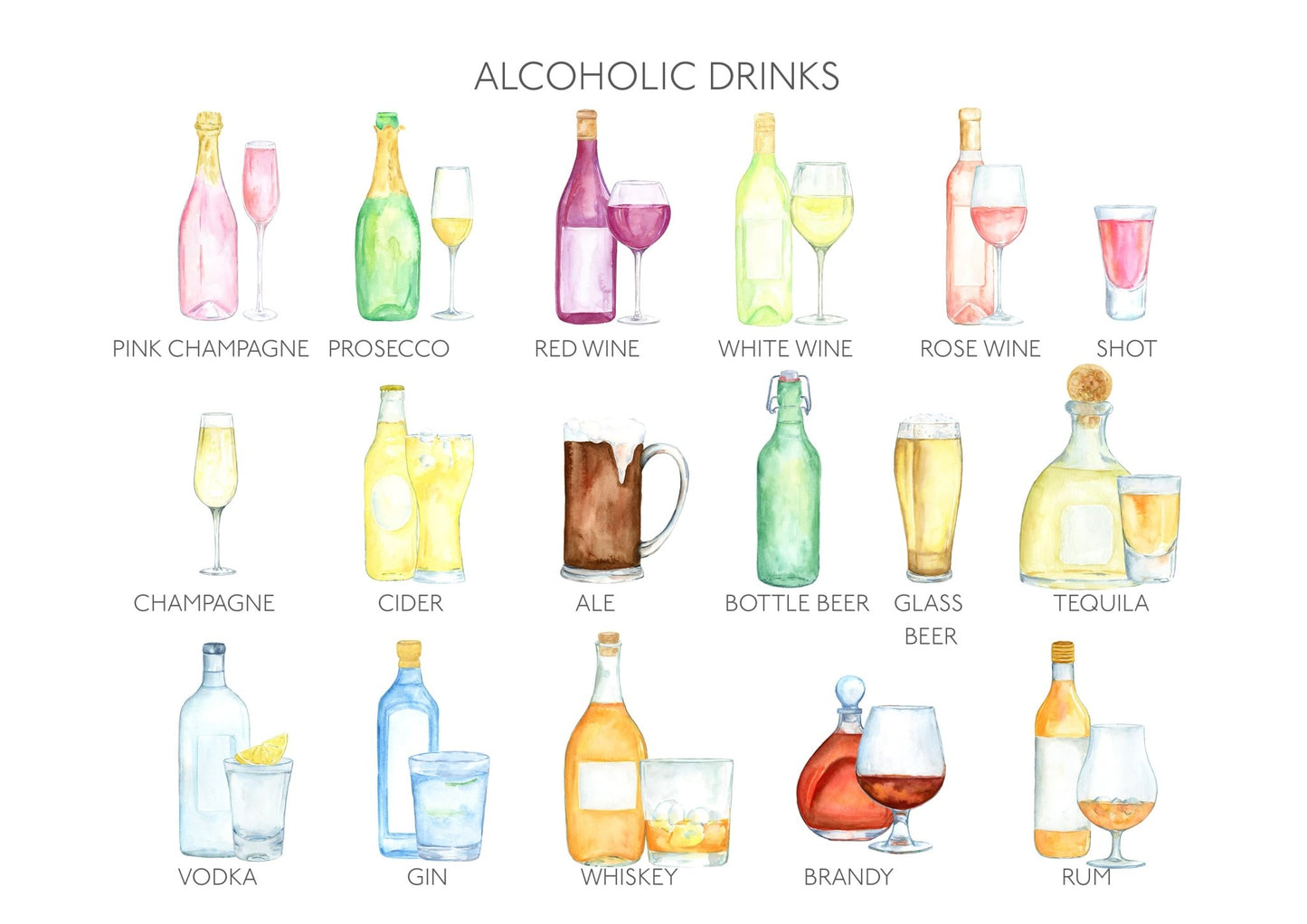 Personalised Family Drinks Print - Pompom Prints