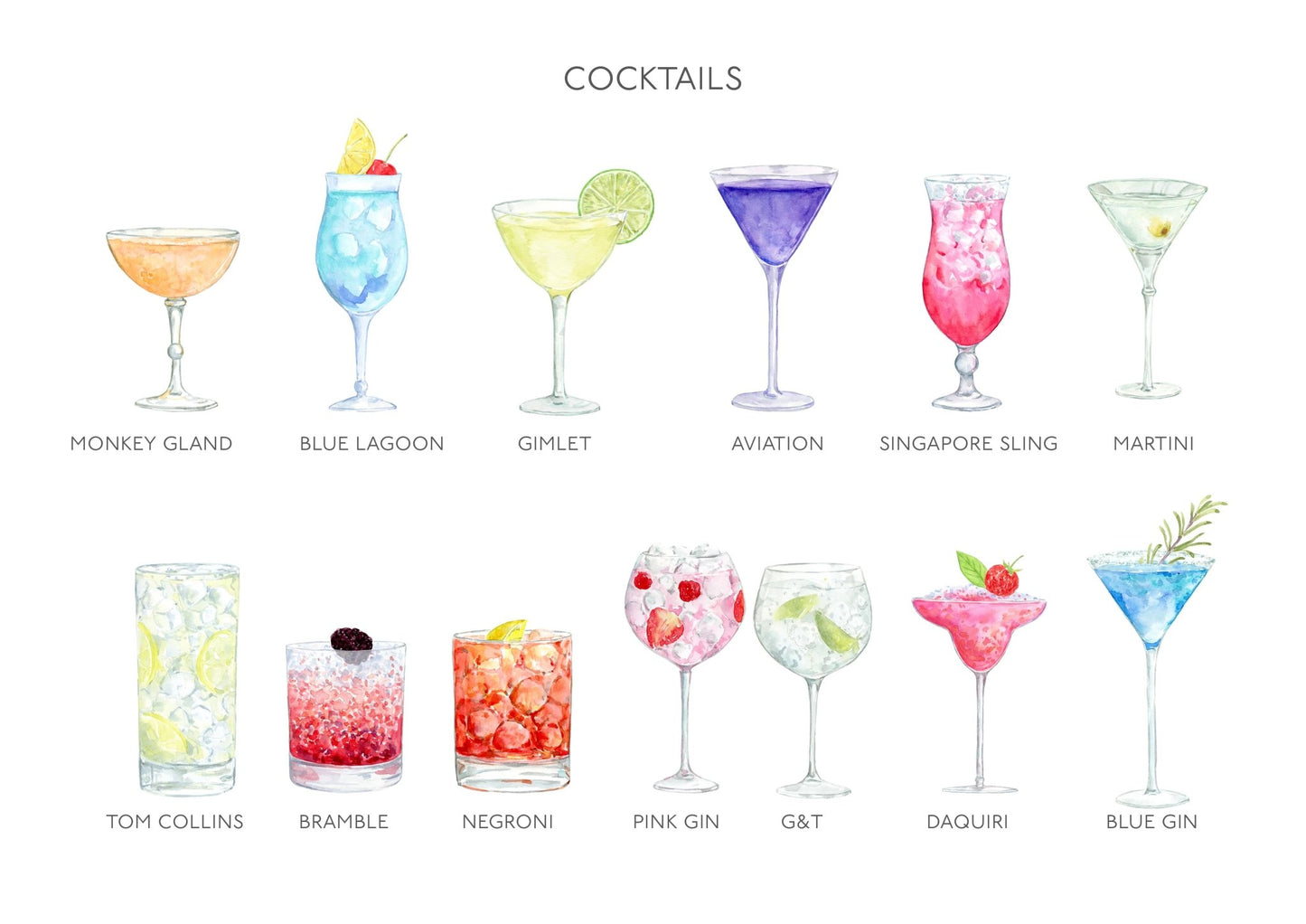 Personalised Family Drinks Print - Pompom Prints