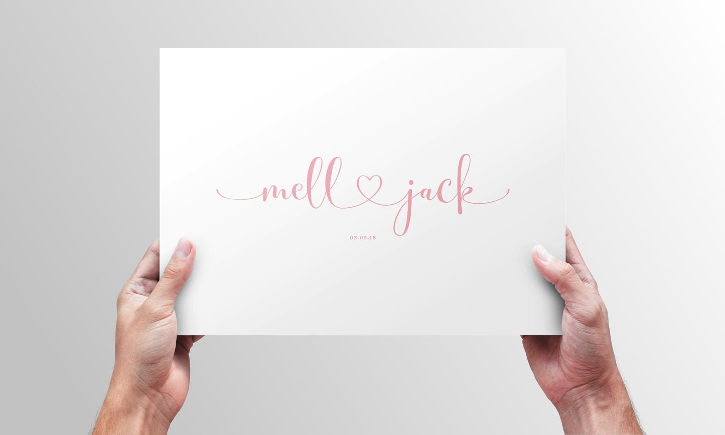 Personalised Linked Hearts Print - Pompom Prints