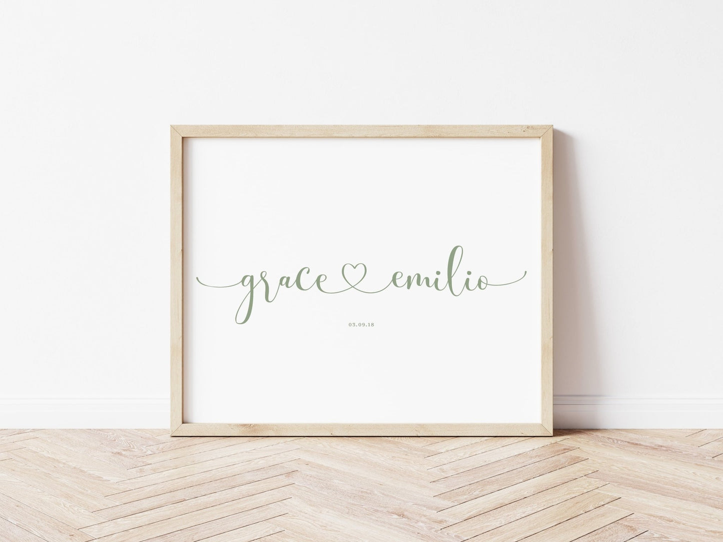 Personalised Linked Hearts Print - Pompom Prints