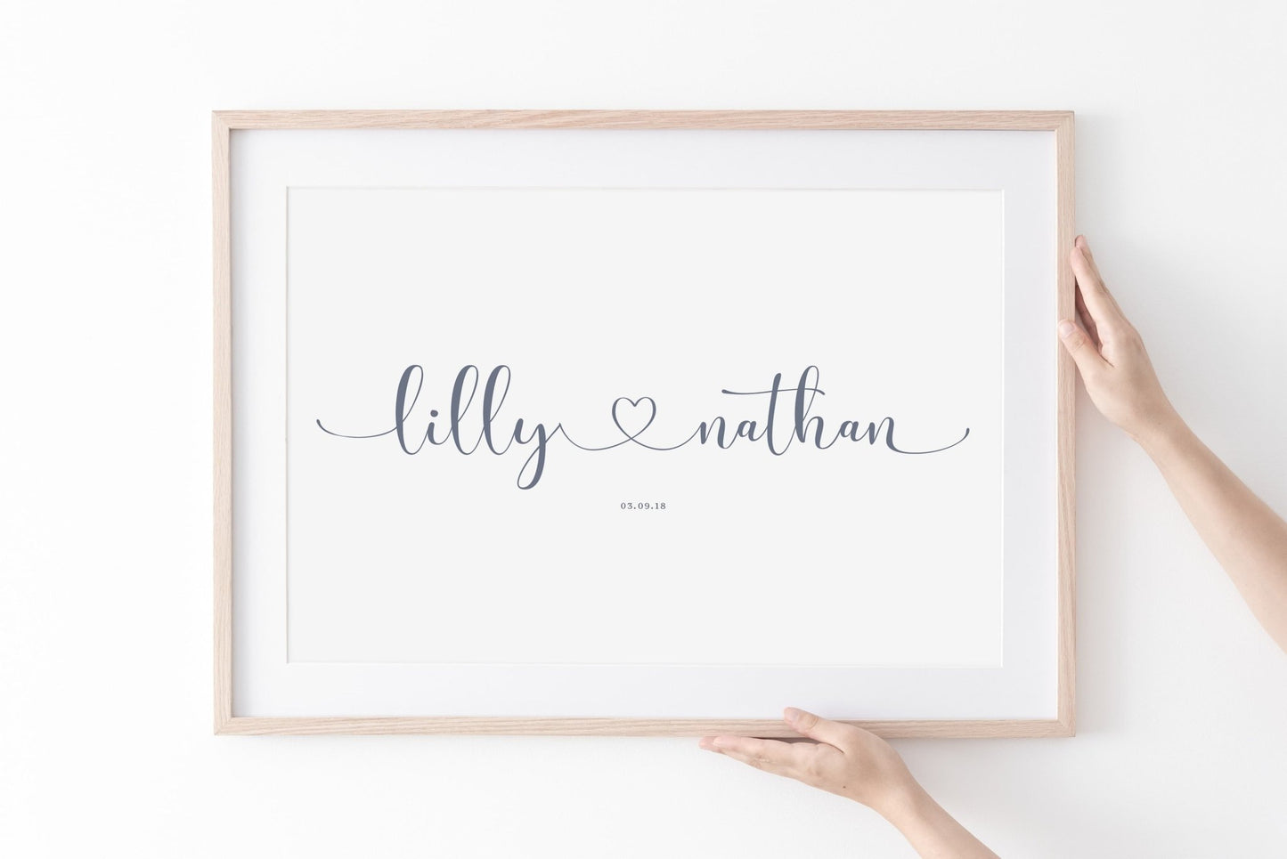 Personalised Linked Hearts Print - Pompom Prints