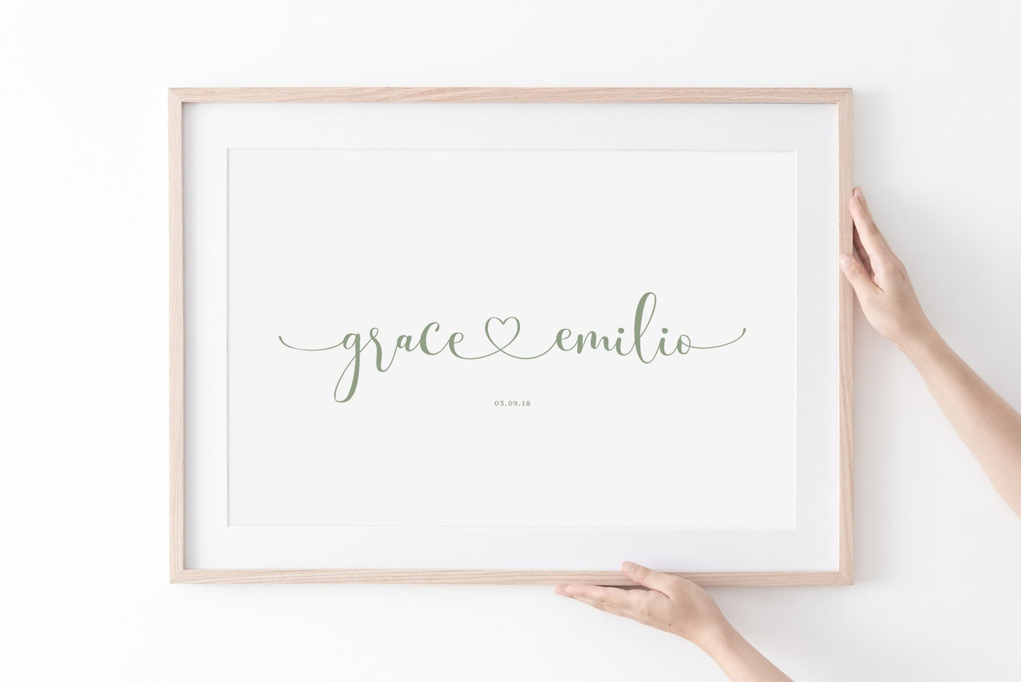 Personalised Linked Hearts Print - Pompom Prints