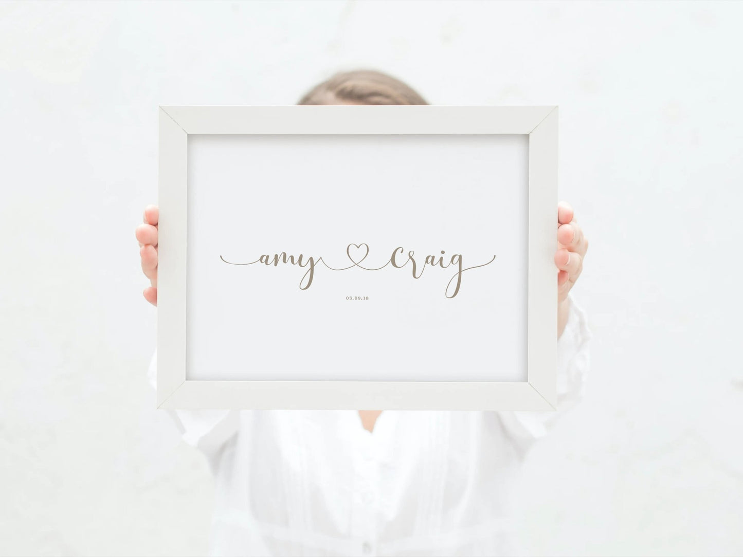 Personalised Linked Hearts Print - Pompom Prints