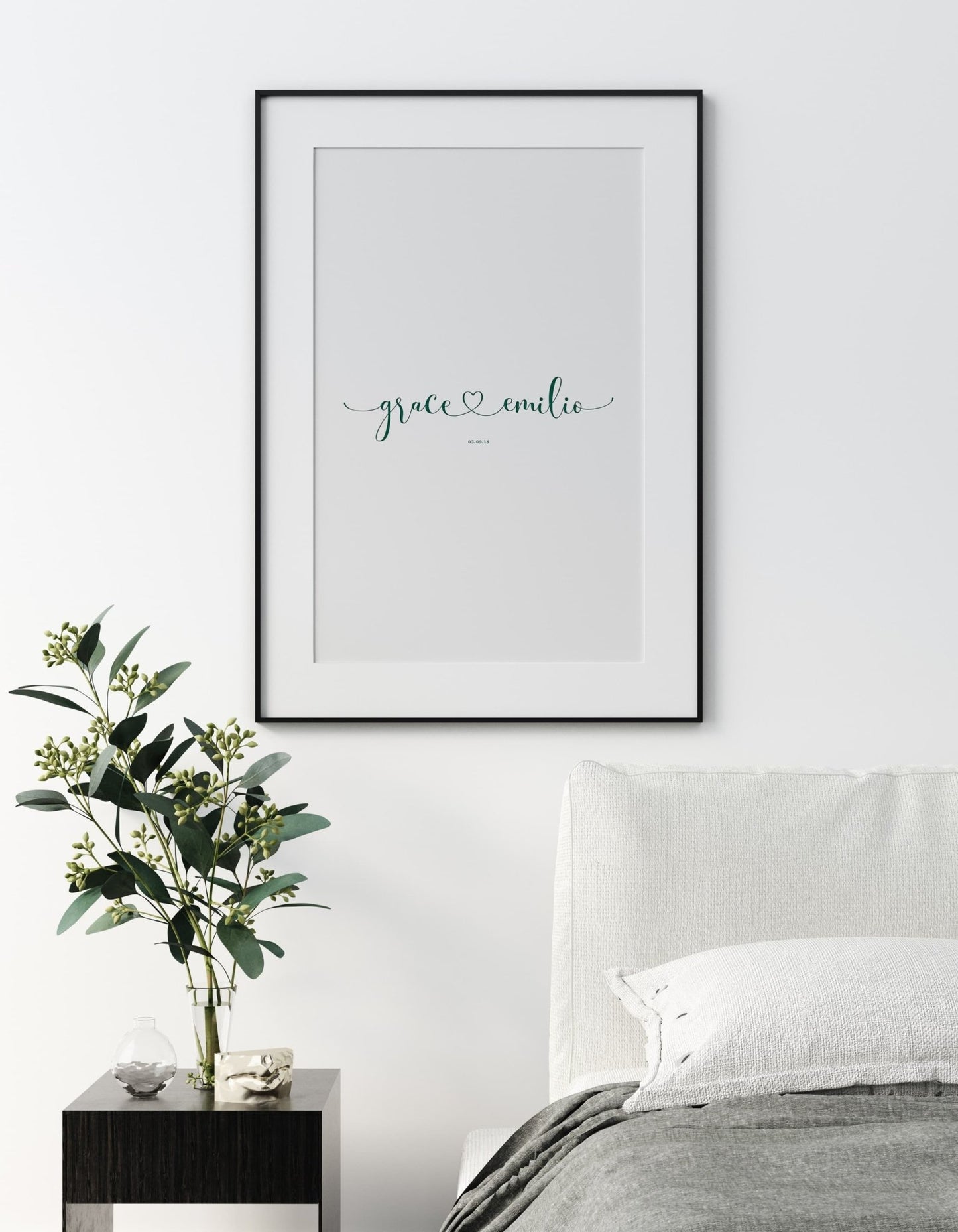 Personalised Linked Hearts Print - Pompom Prints
