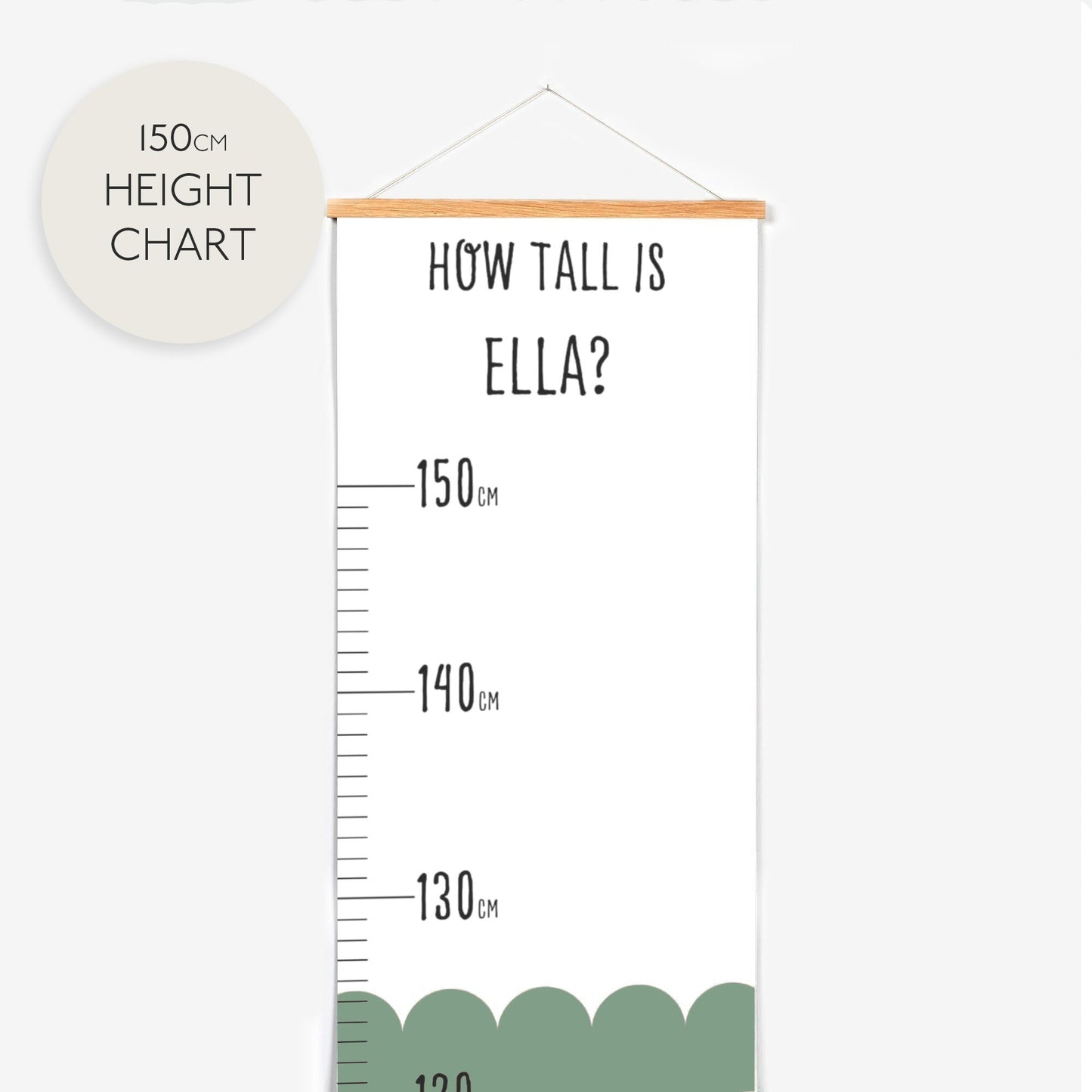 Personalised Scandi Childrens Height Growth Chart - Pompom Prints